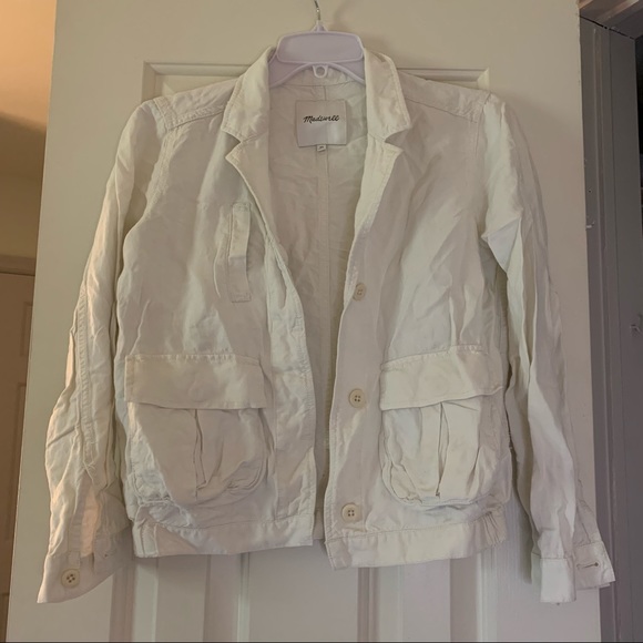 Madewell League Cargo Linen Jacket in Ivory - Picture 4 of 10